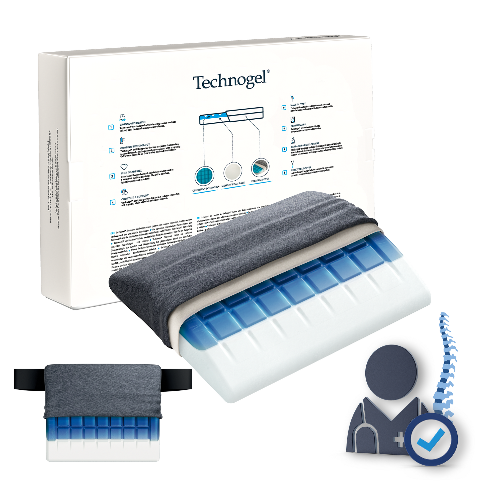 Technogel Cooling Gel Lumbar Back Support Cushion