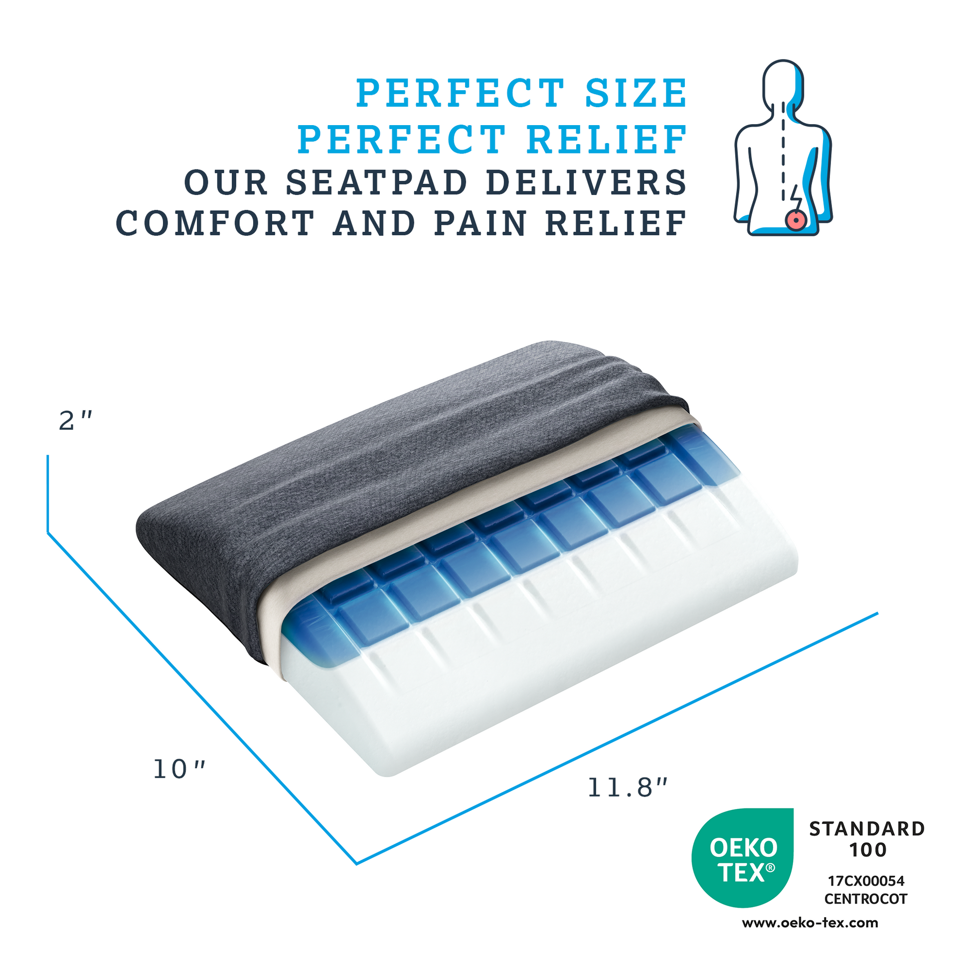 Technogel Cooling Gel Lumbar Back Support Cushion