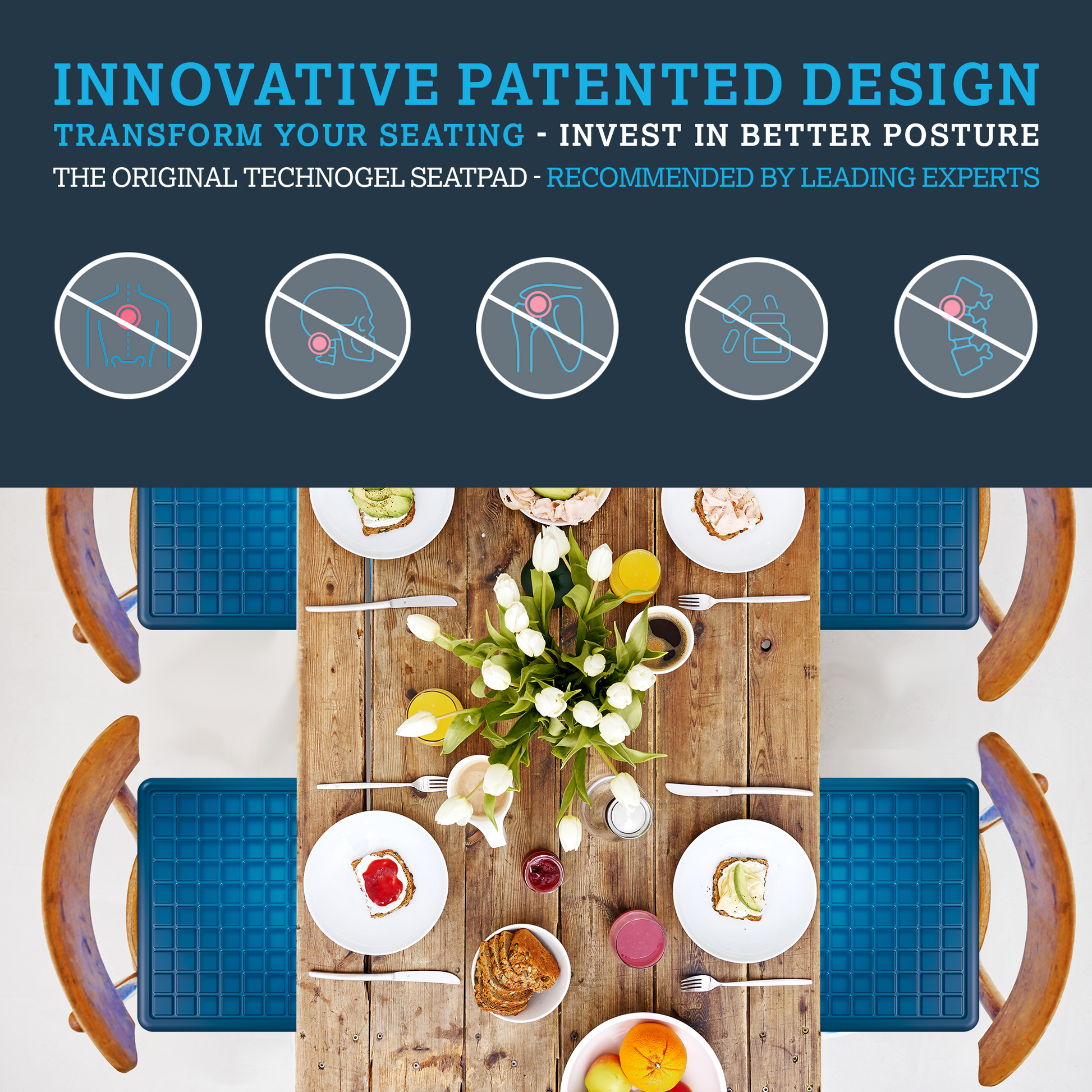 Technogel Cooling Gel Square Seat Pad