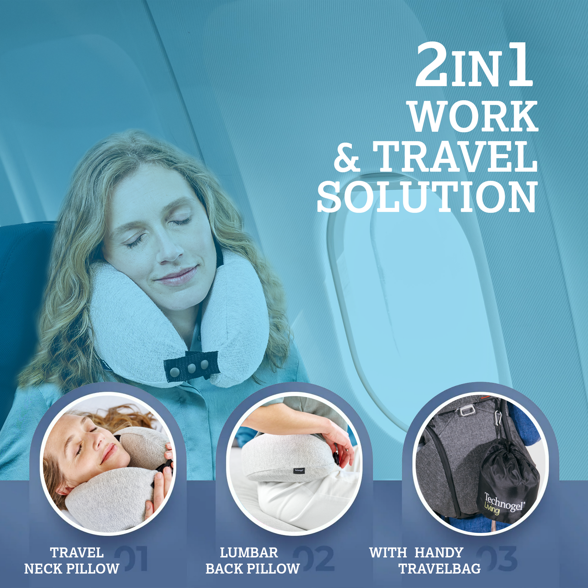 2-in-1 Cooling Gel Neck Support Travel Support